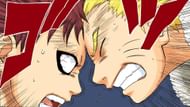 The intense struggle between the Sand and the Leaf's jinchuriki (Image via Shueisha)
